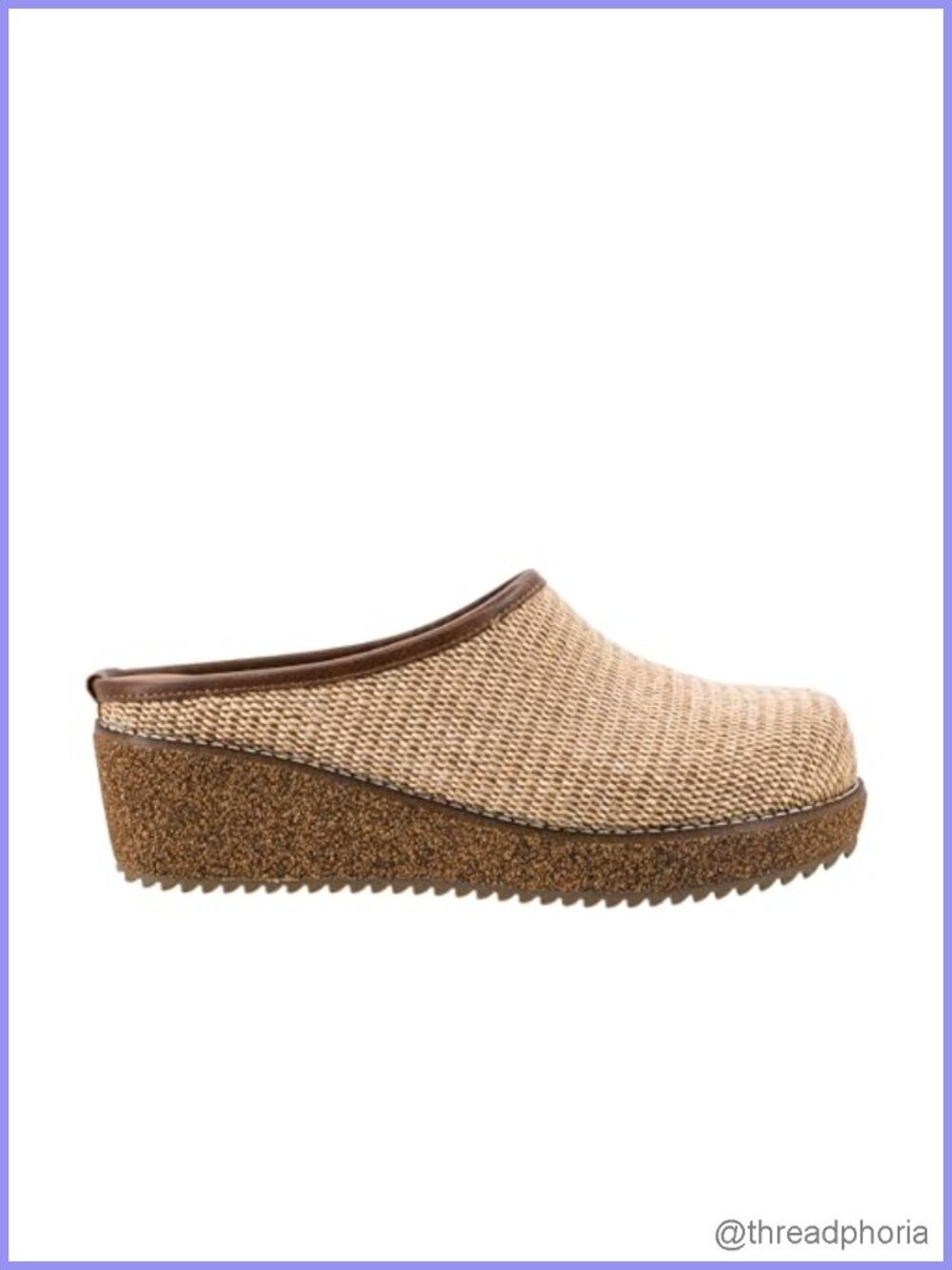 Closed Toe Heeled Mule with 2 Inch Heel, Raffia Material, Slip On